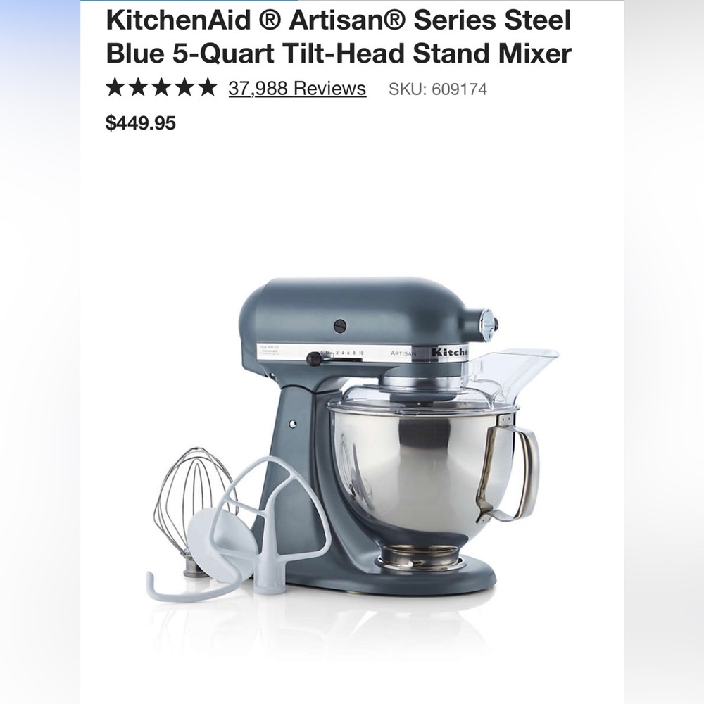 Almost Brand New KitchenAid mixer. Only used twice!